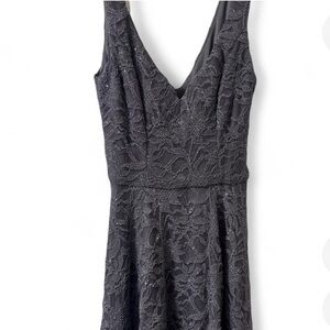 B Darlin Charcoal Lace Mini Dress